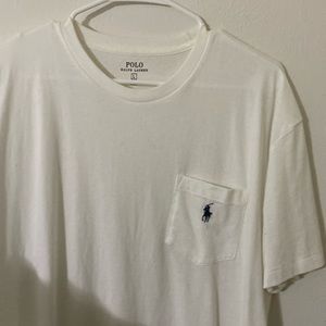 Plain White Ralph Lauren T Shirt w Pouch